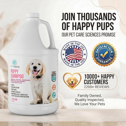 1 Gallon Tearless Puppy Shampoo and Conditioner - anti Itch Dog Shampoo Sensitive Skin - Coconut Oil Oatmeal Pet Shampoo for Puppies