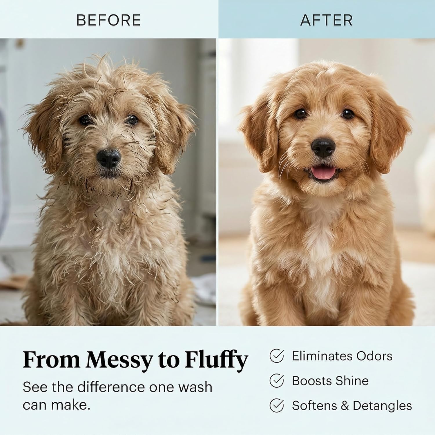 1 Gallon Tearless Puppy Shampoo and Conditioner - anti Itch Dog Shampoo Sensitive Skin - Coconut Oil Oatmeal Pet Shampoo for Puppies